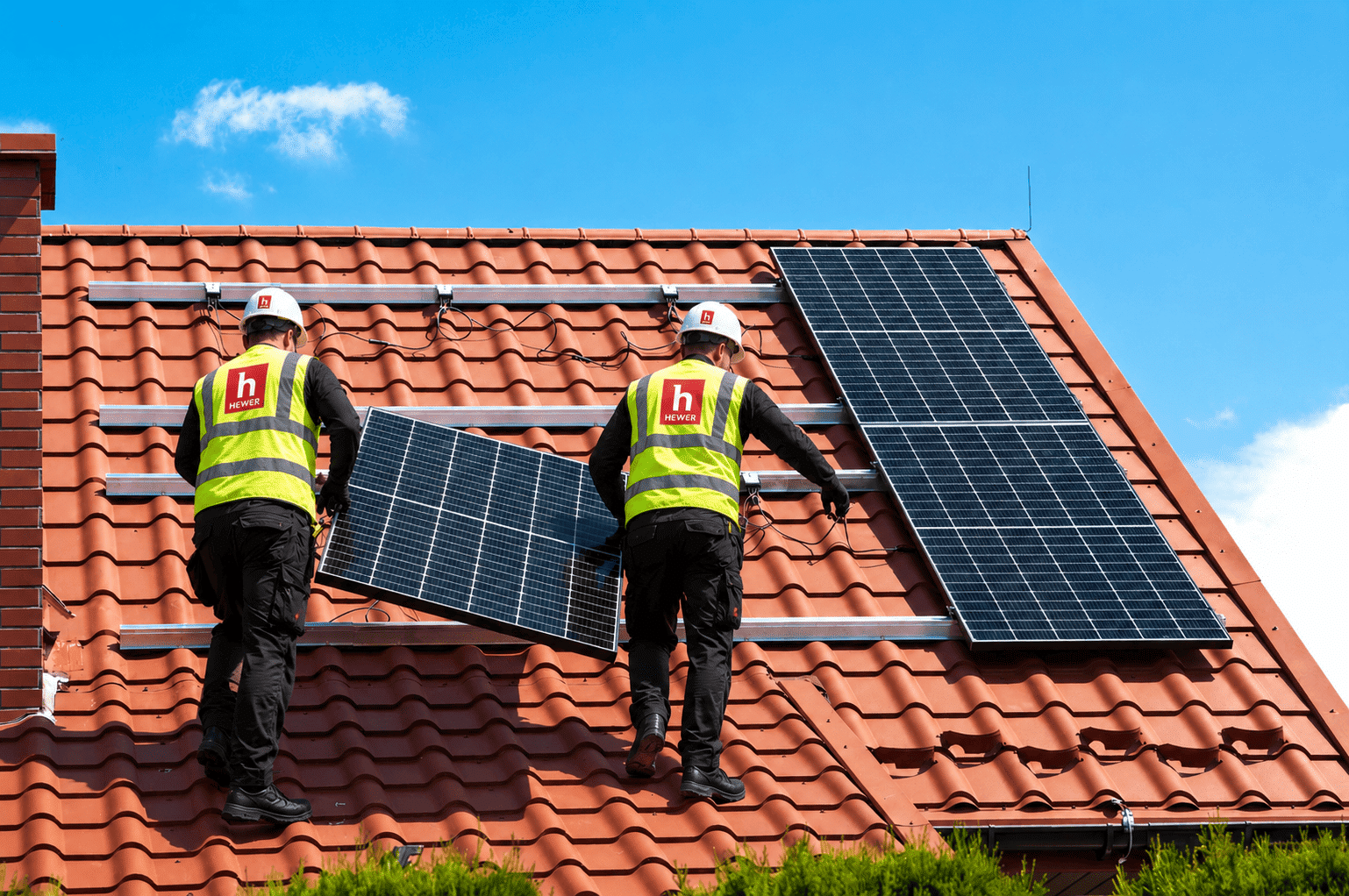 Hewer Engineers installing Solar PV Panels